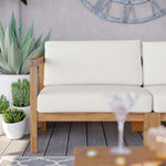 Bayport Outdoor Teak Wood 2-Seater Loveseat in Natural White