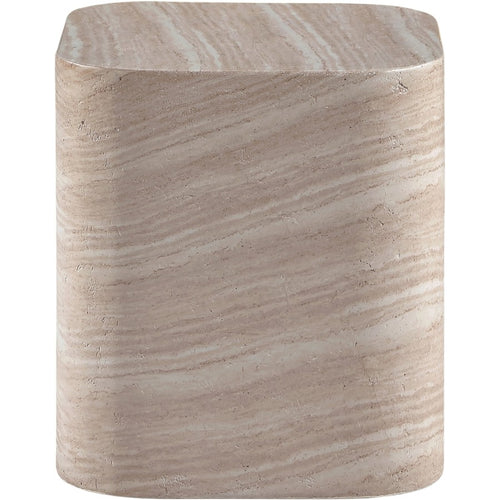 Vellon Concrete End Table in Travertine