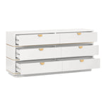 Julieta 62" Acacia Wood 6-Drawer Dresser in Cream