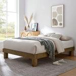 Runa King Wood Platform Bed in French Oak