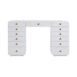 Hollywood 56" Vanity Desk with LED Mirror (Large) in White