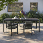 Tahoe Outdoor Aluminum Extendable Dining Table in Gray