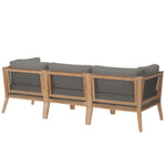 Clearwater Outdoor Teak Wood Sofa in Gray Graphite