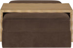 Woodra Velvet Coffee Table / Ottoman in Brown