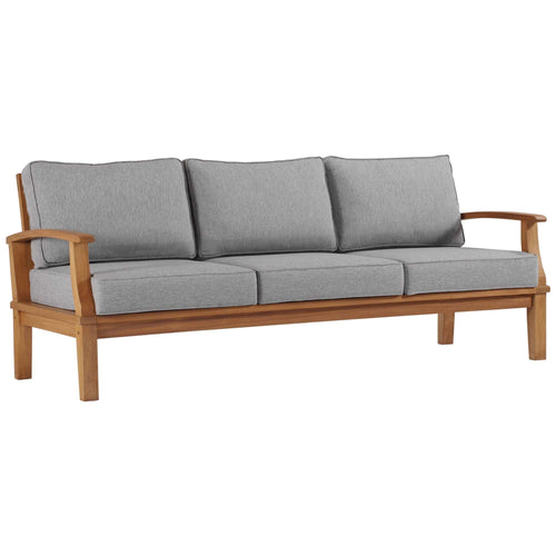 Marina Outdoor Teak Sofa in Natural Gray