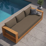 Tahoe Outdoor Acacia Wood Sofa in Natural Cocoa