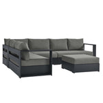 Tahoe 5-Piece Outdoor Aluminum Sectional Sofa Set in Gray Charcoal