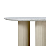 Parcino 47" Faux Terrazzo Concrete Round Dining Table in Terrazzo / Cream