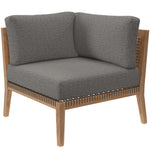 Clearwater Outdoor Teak Wood Sofa in Gray Graphite