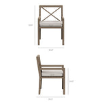 Northlake Outdoor Teak Dining Armchair in Pebble