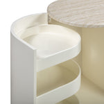 Marlene 47" Faux Travertine Vanity Desk in Cream