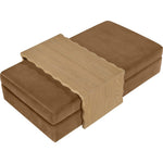 Woodra Velvet Coffee Table / Ottoman in Saddle