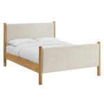 Maven King Fabric Platform Bed in Ivory Oak