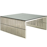 Gridiron Stainless Steel Coffee Table in Silver