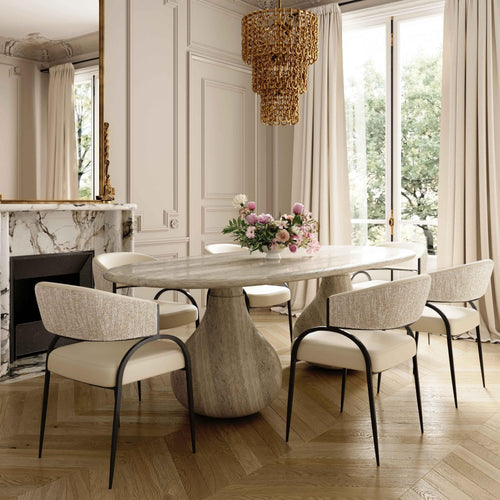 Tatum Vegan Leather Dining Chair in Cream