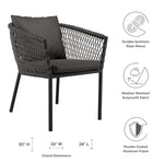 Sailor Outdoor Dining Armchair in Charcoal Charcoal