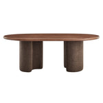 Enric 84 Inch Mango Wood Oval Dining Table in Walnut