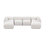Arezza Chenille U-Chaise Sectional in Stone White