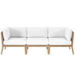 Clearwater Outdoor Teak Wood Sofa in Gray White