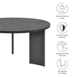 Tahoe Round Outdoor Aluminum Dining Table in Gray