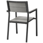 Maine Outdoor Dining Armchair Set of 2 in Brown Gray