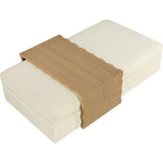 Woodra Velvet Coffee Table / Ottoman in Cream