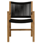 Vienna Outdoor Teak and Rope Dining Armchairs Set of 2 in Natural Black