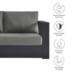 Tahoe 3-Piece Outdoor Aluminum Sectional Sofa Set in Gray Charcoal