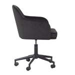 Sydney Velvet Office Chair in Black