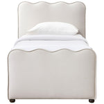Gatsby Velvet Twin Trundle Bed in Cream