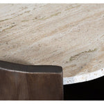 Solstice Travertine End Table in Brown