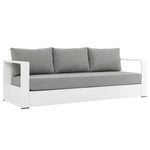 Tahoe Outdoor Aluminum Sofa in White Gray