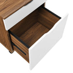 Envision Desk and File Cabinet Set in Walnut / White