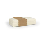 Woodra Velvet Coffee Table / Ottoman in Cream