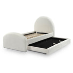Moon Boucle Twin Trundle Bed in Cream