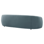 Contessa Curved Velvet Sofa in Cadet Blue