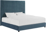 Arabelle Velvet King Bed in Sea Blue