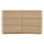 Mirae 6-Drawer Curved Dresser in Brushed Light Oak