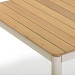 Sardinia 95" Outdoor Rectangular Dining Table in Light Teak / Cream Legs