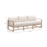 Palata 84" Outdoor Eucalyptus Sofa in Cream