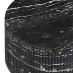 Hades 47" Faux Marble Concrete Coffee Table in Black Marble