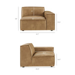 Restore 4-Piece Vegan Leather Sectional in Toast