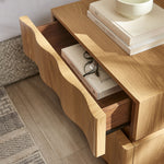 Isola 2-Drawer Nightstand in Light Oak Walnut