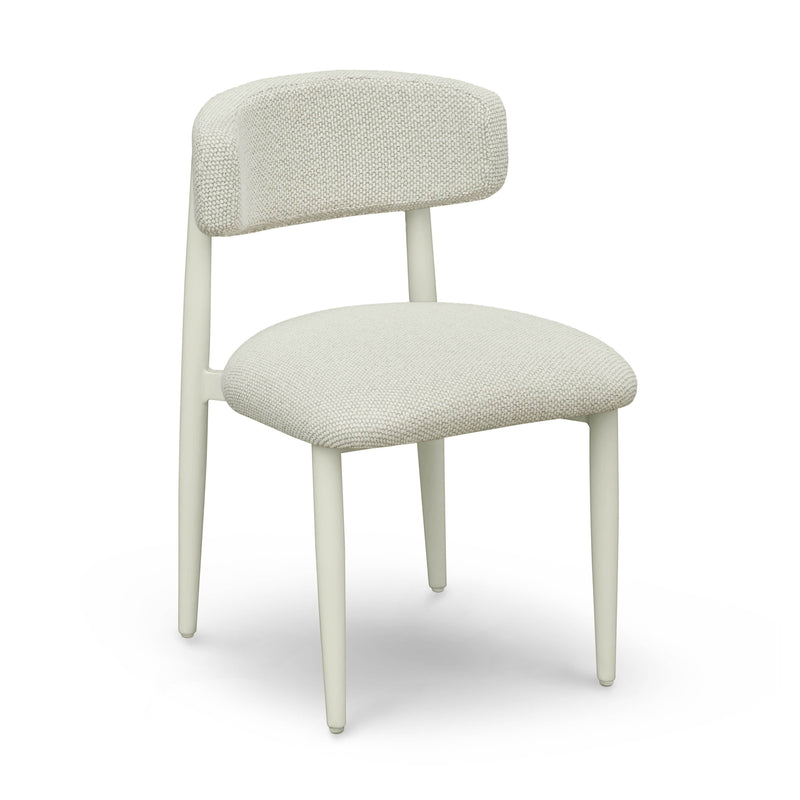 Annika Textured Outdoor Dining Side Chair in Cream