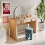 Moonrise 48" Natural Ash Vanity Desk with Mirror in Natural Ash