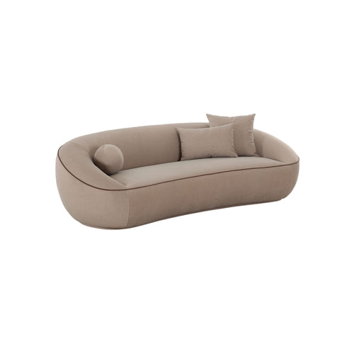 Jenny 98.5" Faux Mohair Sofa in Taupe