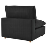 Commix 7-Piece Down Filled Sectional Sofa in Black