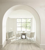 Sereno 60" Round Faux Stone Base Dining Table with Leaf