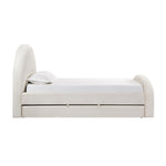 Moon Boucle Twin Trundle Bed in Cream