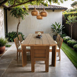Mirella 96" Teak Outdoor Dining Table in Natural